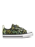 Converse Converse Chuck Taylor All Star 2v Snake Print Toddler Ox Trainers, Grey/Green, Size 5