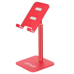 Cell Phone Stand Height Angle Adjustable Urmust Phone Stand for Desk Phone Holder for Office Compatible with iPhone 12 11 Pro Max X Xr 8 Plus 7 6 (Red)