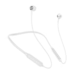Fashion Bluetooth Earphone, Wireless Earphones Bluetooth Anti-lost Neck Strap Headset Earbud IP67 Sweatproof Waterproof Sport Headphones, for Mobile Phone Laptop (Color : White)