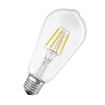 LEDVANCE LED lamp , Base: E27 , Warm White , 2700 K , 5.50 W , replacement for 50 W Incandescent bulb , SMART+ Filament Edison Dimmable [Energy efficiency class [AGGR] A++]