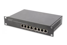 Gigabit Ethernet PoE switch 8-port PoE, 10 inch, 80W PoE budget