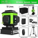 niveau Laser à faisceau vert 16/12 lignes autonivelant,projection horizontale et verticale à 360 °,Super puissant - Type IE12S-H15