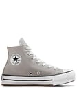Converse Junior Girls Eva Lift Seasonal Color High Tops Trainers - Off White, Off White, Size 5 Older