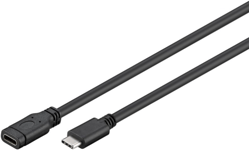USB-C förlängningskabel - 1m - Svart
