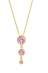 Lempikoru Bud tre stenar guldpläterat pink halsband 51 077 06 500