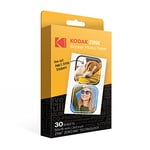 KODAK 2"x3" Premium Zink Papier Photo Autocollant prédécoupé (30 Feuilles) Compatible avec Tous Les Produits d'impression instantanée 2x3 - sauf Printomatic, Blanc