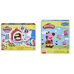 Play-Doh Kitchen Creations Pizza Oven Playset with 6 Cans of Modeling Compound and 8 Accessories,Multicolor,F4373 & Peppa Pig Stylin Set with 9 Non-Toxic Modeling Compound Cans and 11 Accessories