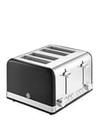 Swan St19020Bn Retro 4-Slice Toaster With Defrost/Reheat/Cancel Functions, Cord Storage, 1600W, Black