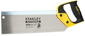 Stanley 2-17-199 - Scie À Dos Gamme Fatmax 300mm - Fabriqué en France - Idéale pour Travaux de Finition - denture JetCut 11 dents Traitement HardPoint - Lame de 0,86mm d'Épaisseur - Précision