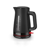 Bosch MyMoment Infuse TWK3M123GB Electric Kettle with 1.7 L Capacity and Fast Boil, Dual Sided Water Gauge, Limescale Filter, Cord Storage in Black