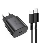 25W supersnabb laddningshuvud lämpligt för Samsung Note10/s10/s20 mobiltelefon PD-laddare Typ-C-port black Charger+cable