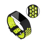 Fitbit Charge 2 klockarmband träningsklocka silikon skyddande dubbelfärgad allergifri giftfri - Grön