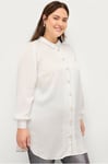 Zizzi - Långskjorta mSaraly L/S Long Shirt - Vit