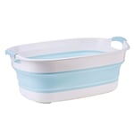 Collapsible Laundry Basket Plastic Large: Washing Tub Foldable Dog Bath Folding Flat Bowl Clothes Hamper Bucket Pop Up Bin Retractable Basin Storage Containers For Kitchen Bathroom 60x40x22cm Blue