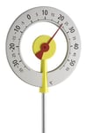 TFA Dostmann Thermomètre de jardin analogique Lollipop, 12.2055.07, thermomètre design, résistant aux intempéries, avec grands chiffres, jaune