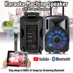 FT Portable Bluetooth Karaoke Machine PA Speaker 450W 10" LED Light Wireless Mic