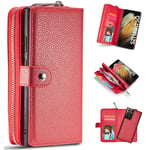 samsung Samsung S21 Ultra Zipper Wallet Case Red