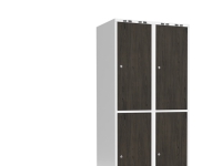 Garderob 2x400 mm Rakt tak 2-styckig pelare Laminatdörr Nocturne trä Cylinderlås