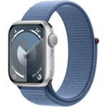 Apple Watch Series 9 (GPS) 41mm - Silver Aluminium Case with Winter Blue Sport Loop