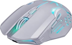 Trådlös Mus Defender Katana Gm-511 Optisk 3200Dpi Vit Rgb Batteri 7 Knappar Gaming Klicklös Tyst