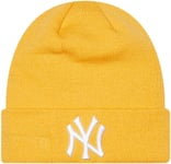 New Era League Essentia NY Beanie Cuff Hats In Mustard