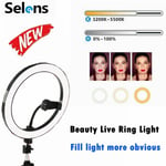 Selens LED Ring Light 26cm Dimmable Phone Video Live Selfie Holder Photography