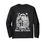 Bigfoot Play Guitar with Alien And UFO, Player Music Guitar Long Sleeve T-Shirt