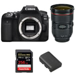 Canon EOS 90D + EF 24-70mm f/2.8L II USM + SanDisk 256GB Extreme PRO UHS-I SDXC 170 MB/s + LP-E6N | Garantie 2 ans