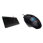 Logitech G213 Prodigy Gaming Keyboard, Black with G402 Gaming Mouse Hyperion Fury with 8 Programmable Buttons, Black