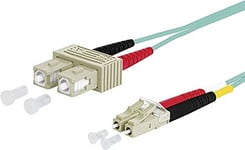 Unbekannt Metz Connect 151J1EOJO10E Fibre Optique FO Câble de raccordement [2X SC mâle - 2X LC mâle] 50/125 µ Multimode OM3 1.00