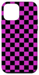 iPhone 12 mini Purple And Black Checkered Checker Checkerboard Classic Case