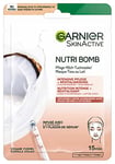 GARNIER Skin Active - Masque Visage Tissu Nutri Bomb - Nutrition Intense & Revitalisant - Lait de Coco & Acide Hyaluronique - Vegan & Cruelty Free - Peaux Sèches & Fatiguées - x1