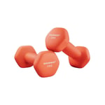 Rootz Neoprenbelagda Hantlar Set - Orange - Gjutjärnsvikter - Styrketräning - Halkfritt grepp - Kompakt storlek - 13,5 cm x 6,5 cm - 2 kg totalvikt