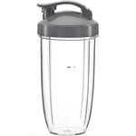 Replacement Mug For Nutribullet 600/900w LARGE 32OZ Oversized Cup + Flip Top Lid