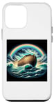 Coque pour iPhone 12 mini Arche en bois de Noé sur les eaux avec un arc-en-ciel