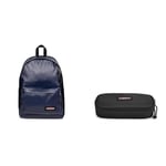 EASTPAK OUT OF OFFICE Backpack, 27 L - Glossy Navy (Blue) OVAL SINGLE Pencil Case, 5 x 22 x 9 cm - Black (Black)