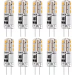 10x G4 LED-lampor 12V AC/DC Varmvitt 3000K 2W, 24LED Dimbar Ljus-WELLNGS Warm White 3000K