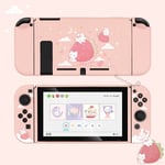 Tpu Pink Strawrabit - Coque De Protection Fendue Du Mystérieux Bouddha, Support Noir Pour Console Nintendo Switch Et Joystick