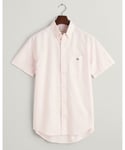 Gant Mens Regular Fit Short Sleeve Oxford Shirt - Light Pink - Size 3XL