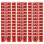 vidaXL syltetøjsglas 96 stk. med røde låg 230 ml