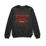 Stranger Things Seasons Greetings From The Upside Down Christmas Jumper - Black - XXL - Black