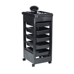 Hairdressing Trolley Hair Trolley Roller Cart SPA Beauty Tool Storage Storage Box with 5 Drawers and Wheels Has Many uses (Color : Black, Size : 32x50x81cm)