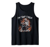 I'm Two Tired - Funny Scooter Pun Gag Skeleton In Flames Tank Top