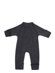 Jumpsuit Wool W. 2 Zip, Dark Grey Outerwear Fleece Outerwear Fleece Coveralls Grey Smallstuff