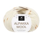 House of Yarn Alpakka Wool - Natur/brun/rød/safran print Frg: 566