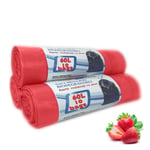 Scented Bin Bags Biodegradable Plastic Very Strong Set 3 Rolls Counts Counts 30 Bags, 60 litre Strawberry Bin Liners with Drawstring 100% Recycled Trash Bags for Kitchen, Office