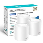 TP-Link Deco X50 AX3000 Whole Home AI-Driven Mesh Wi-Fi 6 System, Dual-Band with Gigabit Ports, Coverage up to 6,500 ft2, Connect up to 150 devices, 1 GHz Dual-Core CPU, HomeShield Security, Pack of 3