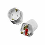 Travel Plug Adapter Compatible With EU to IRE/UK - White Converter Plug