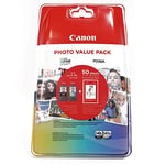 Canon PG540 L CL541 XL Value Pack de 2 Cartouches (Noir L Couleur XL) +50 Feuilles Papier Photo 10x15cm Certifié (Plastique Obsolète 2018)