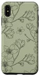Coque pour iPhone XS Max Fleurs de cerisier Boho Blossom sur vert sauge